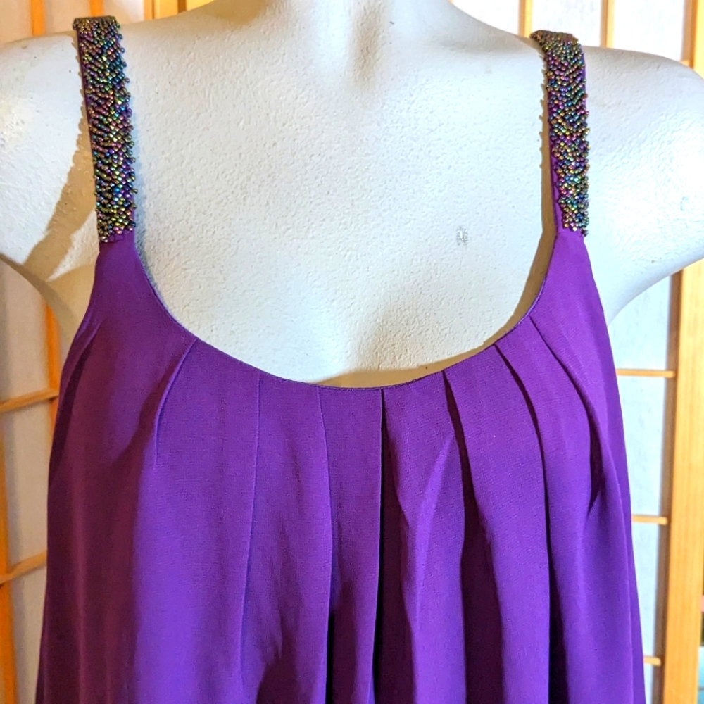 🆕 Maner, beaded top, purple, XL, NEW with tags.